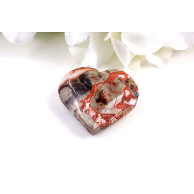 Srdce penízkový achát 46x42mm | Kámen prosperity