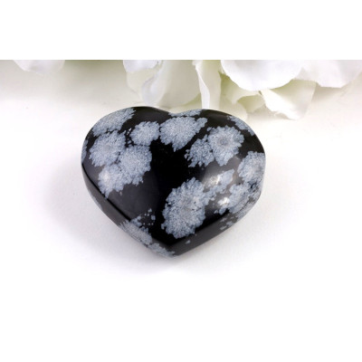 Srdce vločkový obsidián č. 194 - 56x50x25 mm | Levné Minerály