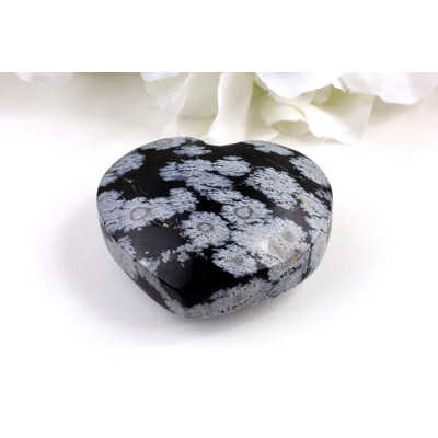 Srdce vločkový obsidián č. 195 - 57x50x24 mm | Levné Minerály