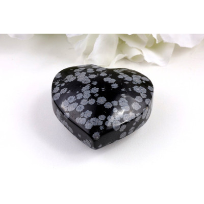 Srdce vločkový obsidián č. 197 - 53x51x27 mm | Levné Minerály