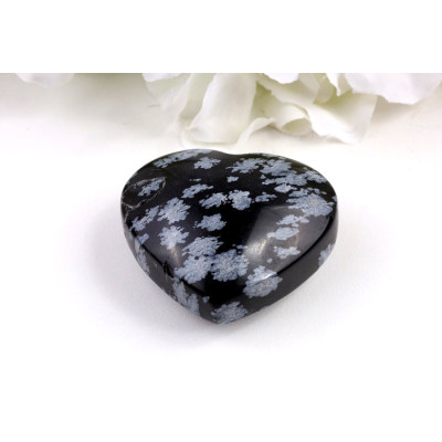 Srdce vločkový obsidián č. 198 - 53x48x24 mm | Levné Minerály