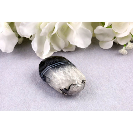 Hmatka černý sardonyx č. 199 - 59x35x24 mm | Levné Minerály