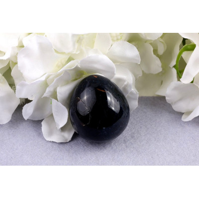 Vejce černý sardonyx 45x40x38 mm - ochrana a harmonie