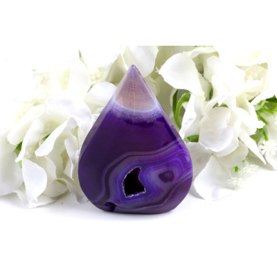 Špice sardonyx 91x57x23mm - fialový kámen z Brazílie