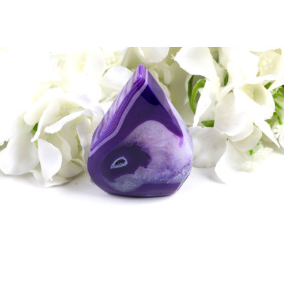 Špice sardonyx 82x53x27mm - fialový kámen z Brazílie