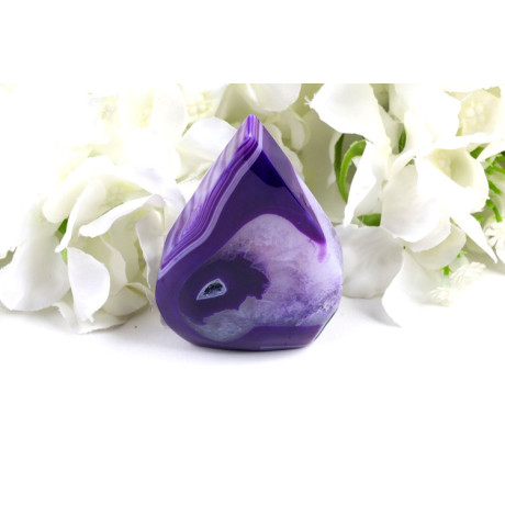 Špice sardonyx 82x53x27mm - fialový kámen z Brazílie