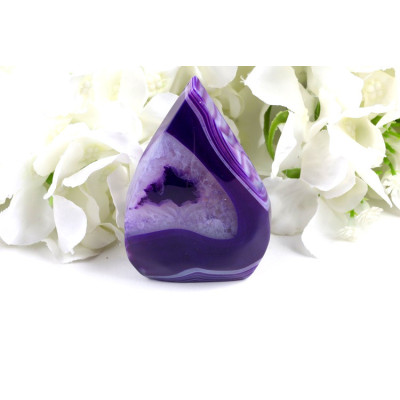 Špice sardonyx 82x53x27mm - fialový kámen z Brazílie