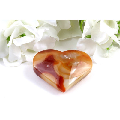 Srdce sardonyx 68x55 mm - symbol lásky z Brazílie