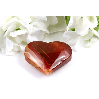 Srdce sardonyx 66x57 mm - symbol lásky z Brazílie