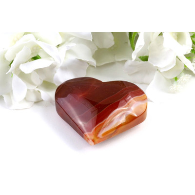 Srdce sardonyx 66x57 mm - symbol lásky z Brazílie