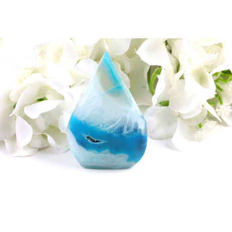 Špice sardonyx 86x51 mm - bílo-modrá z Brazílie