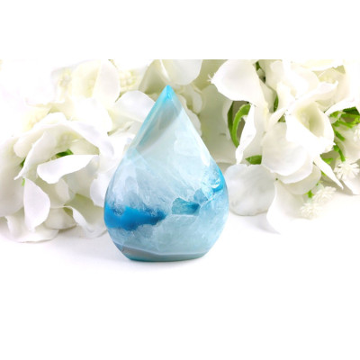 Špice sardonyx 86x51 mm - bílo-modrá z Brazílie