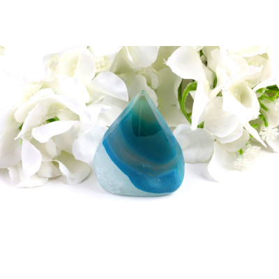 Špice sardonyx 68x50 mm - bílo-modrá z Brazílie