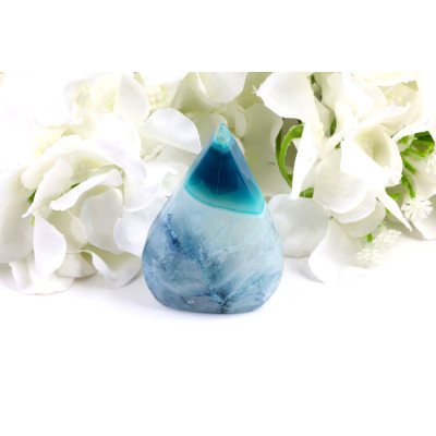 Bílo-modrá špice sardonyxu 75x48 mm | Levné minerály