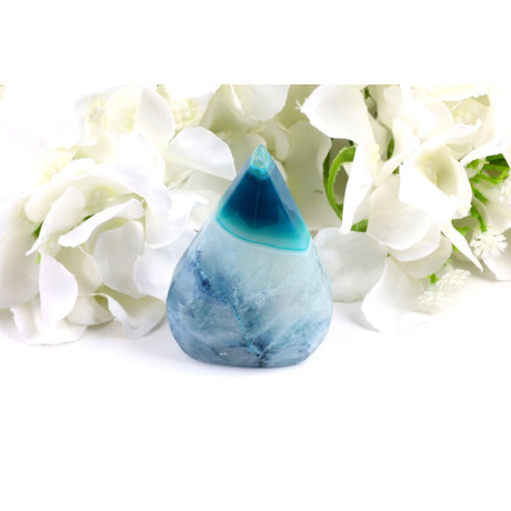 Bílo-modrá špice sardonyxu 75x48 mm | Levné minerály