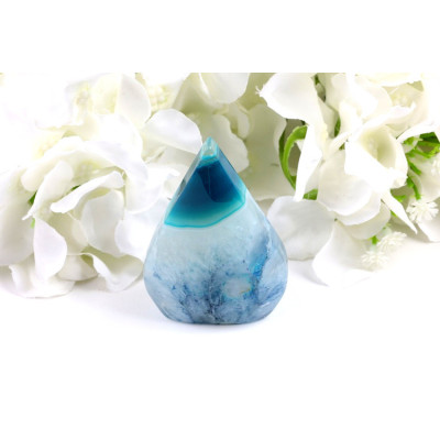 Bílo-modrá špice sardonyxu 75x48 mm | Levné minerály