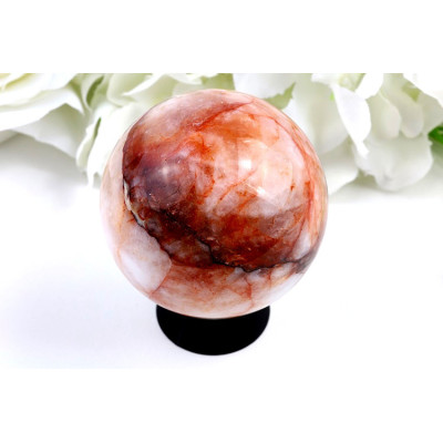 Koule Ohnivý křemen 62 mm – síla a krása minerálů z Brazílie